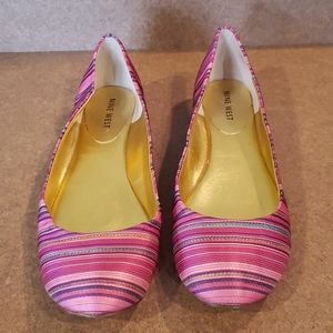 Nine West striped pink guzzler ballet flats